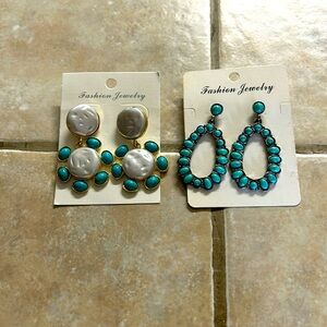 Set of two pairs of turquoise earrings. Brand new.